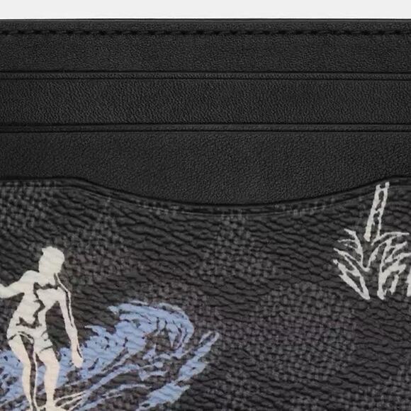 NWT Coach Slim Id Card Case With Surf Print CBJ93 Charcoal Multi - Picture 5 of 5